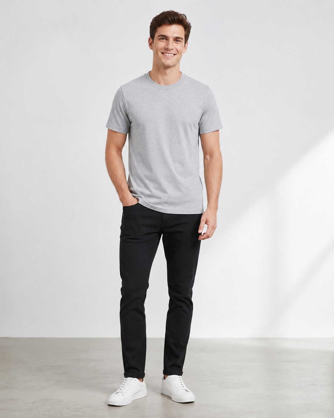 100% Cotton Plain T-Shirt – Ash Grey